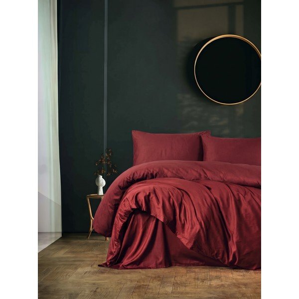 Set copripiumino e federa burgundy per letto singolo 200x140 cm Elegant  – Mijolnir-image-1
