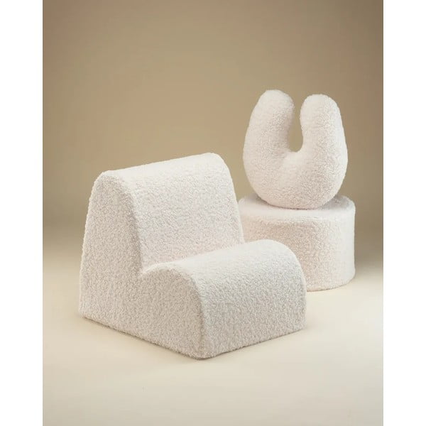 Cuscino per divano da bambini color crema con rivestimento in bouclé U – Wigiwama-image-4