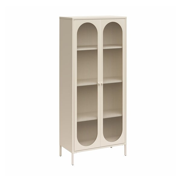 Vetrina in metallo color crema 80x186x40 cm Luna - Støraa-image-2