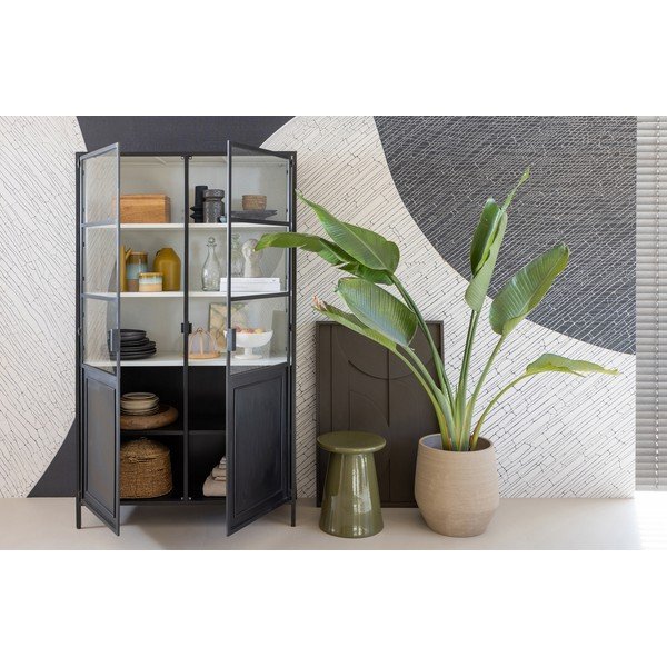 Vetrina in metallo nero 110x189 cm Nora - Basiclabel-image-1