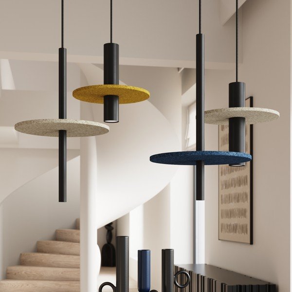 Lampadario giallo/beige in metallo ø 30 cm Olisa – Sollux-image-1