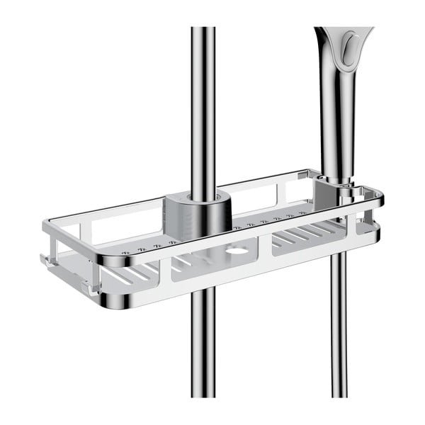 Mensola autoportante in plastica per bagno in argento lucido Libertà - Wenko-image-2