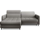 Divano angolare grigio allungabile/con contenitore (con penisola a sinistra/con chaise lounge) e rivestimento in velluto Gomsi – ELTAP