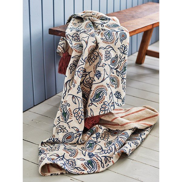 Coperta in misto cotone 130x160 cm Paisley – Bloomingville-image-1