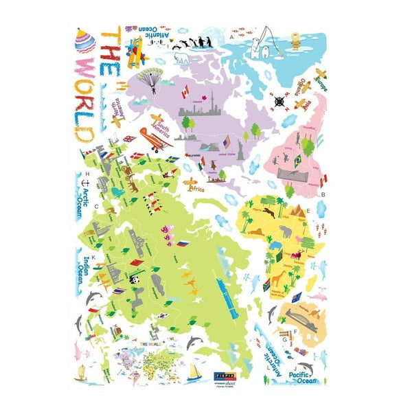 Mappa per bambini 135x65 cm World Map – Ambiance-image-2