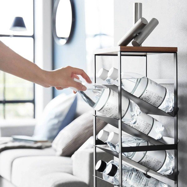 Portabottiglie nero in metallo numero di bottiglie 16 20x88,5x19 cm Tower – YAMAZAKI-image-3