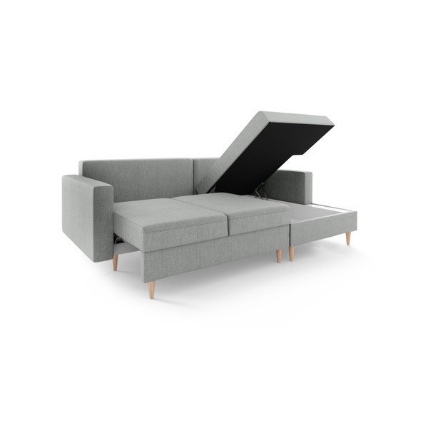 Divano letto Aubrieta grigio con contenitore, angolo destro - Mazzini Sofas-image-2