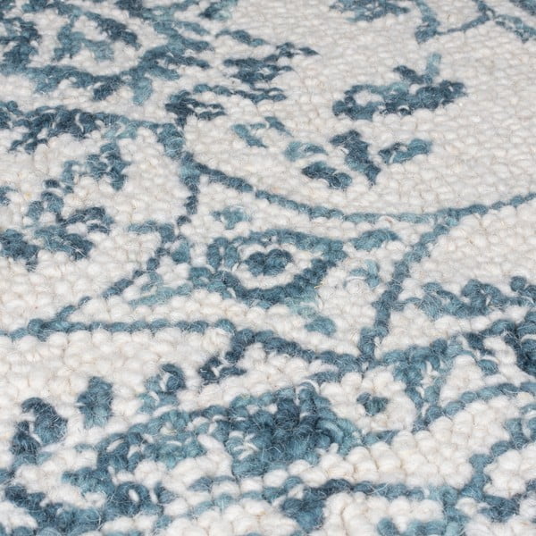 Tappeto in lana bianco/blu 200x290 cm Yasmin - Flair Rugs-image-3
