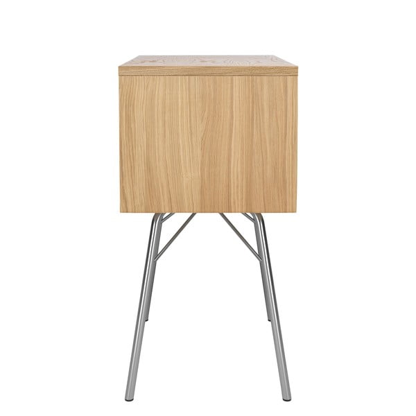 Comodino in rovere decorato in colore naturale Rayburn - Woodman-image-3