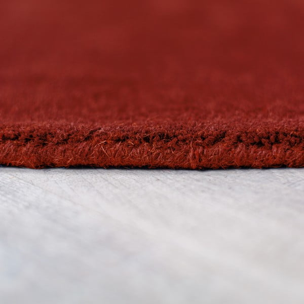 Tappeto rotondo color mattone in lana tessuto a mano ø 200 cm Mia Segment – Flair Rugs-image-4