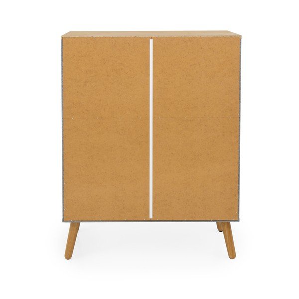 Cassettiera grigia con gambe in rovere, larghezza 79 cm Dot - Tenzo-image-4