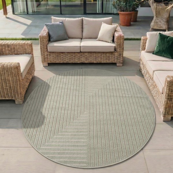 Tappeto da interno/esterno rotondo verde ø 80 cm Nova 1202 – Ayyildiz Carpets-image-1