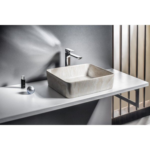 Lavabo beige in ceramica 47,5x37,5 cm Dalma – Sapho-image-1