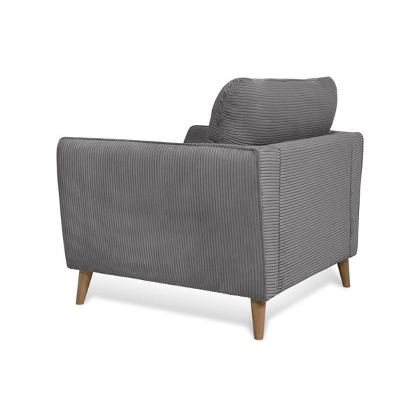 Poltrona in velluto a coste grigio scuro Paris - Scandic-image-4