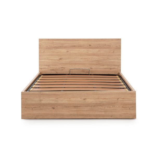 Letto matrimoniale con contenitore con griglia 160x200 cm in colore naturale Kronos - Marckeric-image-2