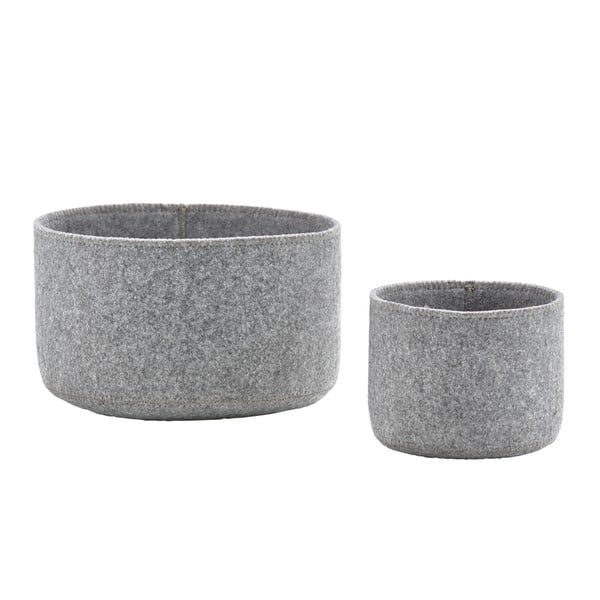 Sada 2 plstěných košíků Zone Grey