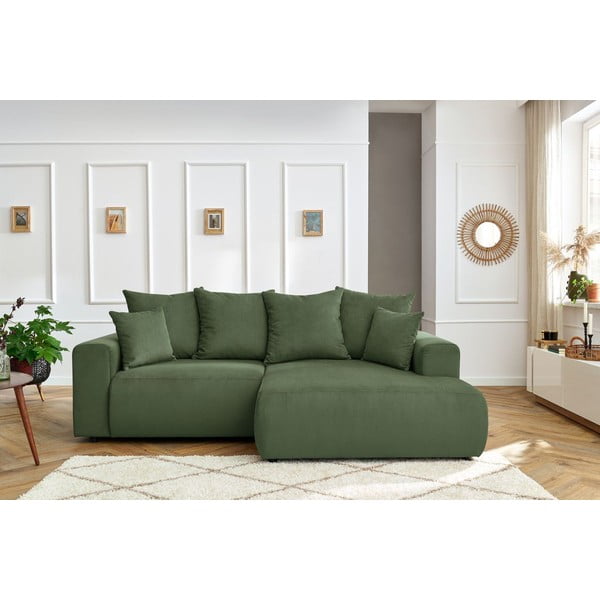 Divano angolare verde con rivestimento in velluto Enjoy – Bobochic Paris-image-1