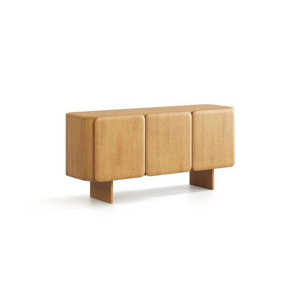 Credenza di colore naturale in rovere massiccio 160x76x45 cm Charlotte – Micadoni 