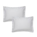 Set di 2 federe in cotone Oxford sateen grigio, 50 x 75 cm Cotton Sateen - Bianca