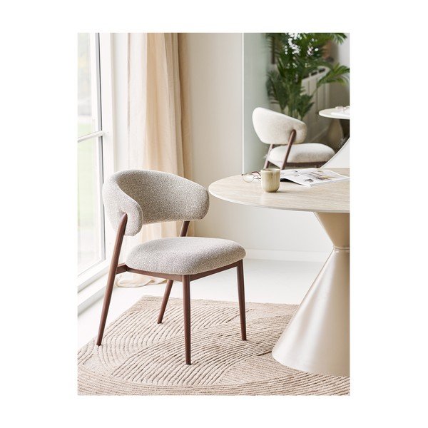 Sedia da pranzo beige imbottito Cavi – House Nordic-image-1