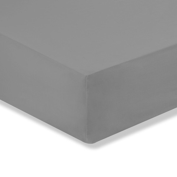 Lenzuolo grigio in cotone egiziano Charcoal, 135 x 190 cm - Bianca