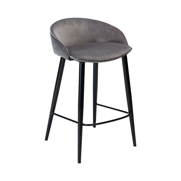 Sgabello da bar in velluto grigio 80 cm Dual - DAN-FORM Denmark