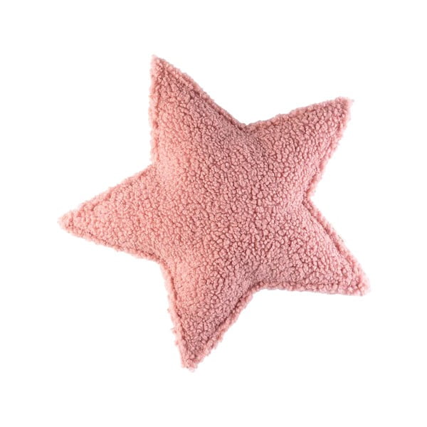 Cuscino per divano da bambini rosa con rivestimento in bouclé Star – Wigiwama