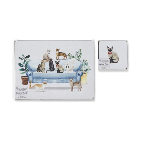 Set di tovagliette e sottobicchieri Curious Cats - Cooksmart ®-image-4