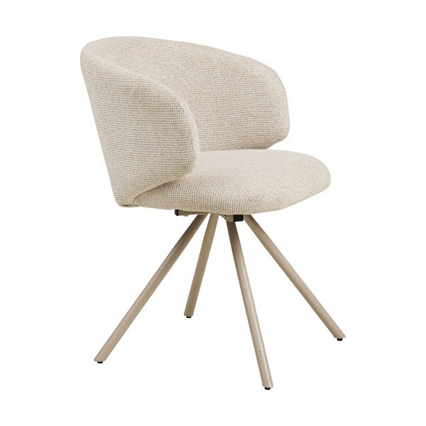 Sedia da pranzo beige in imbottito Fulham – House Nordic-image-3