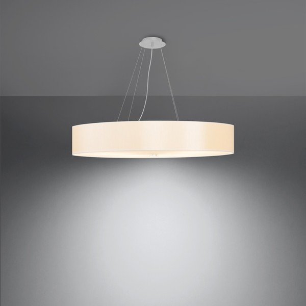 Lampada a sospensione bianca con paralume tessile ø 80 cm Herra - Sollux-image-2