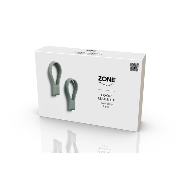 Gancio per asciugamani verde polveroso in silicone 2 pz Loop – Zone-image-3