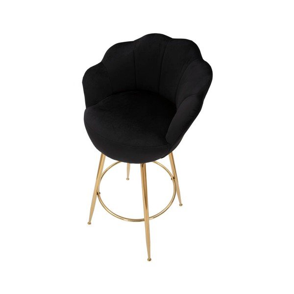 Sedia da bar nera/dorata in velluto con braccioli (altezza della seduta 90 cm) Vienna – Mauro Ferretti-image-4