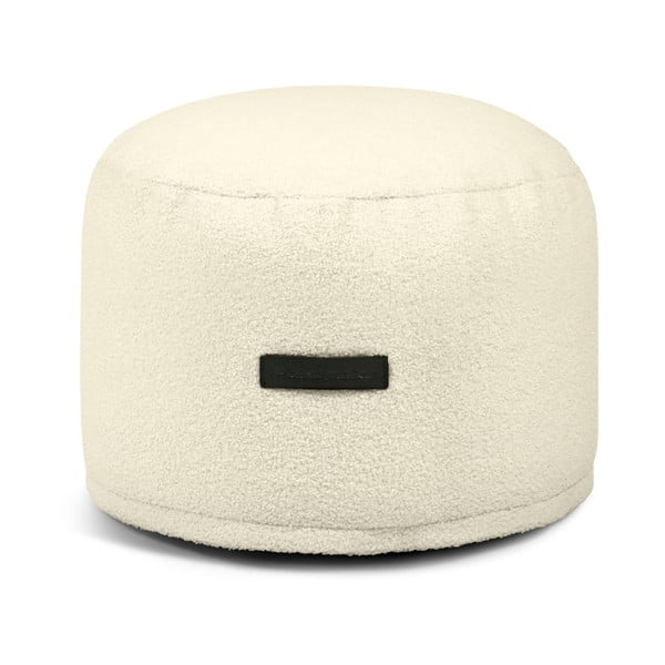 Puof a sacco color crema con rivestimento in bouclé Mini – SLOWDOWN