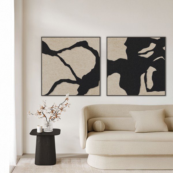 Dipinto in 3D con cornice inclusa/fonoassorbente 102x102 cm Silent Shadow 1 – Malerifabrikken-image-2