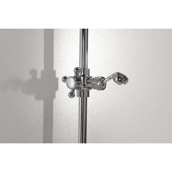 Asta per doccia in ottone da parete in argento lucido con supporto scorrevole 67 cm Antea – Sapho-image-2