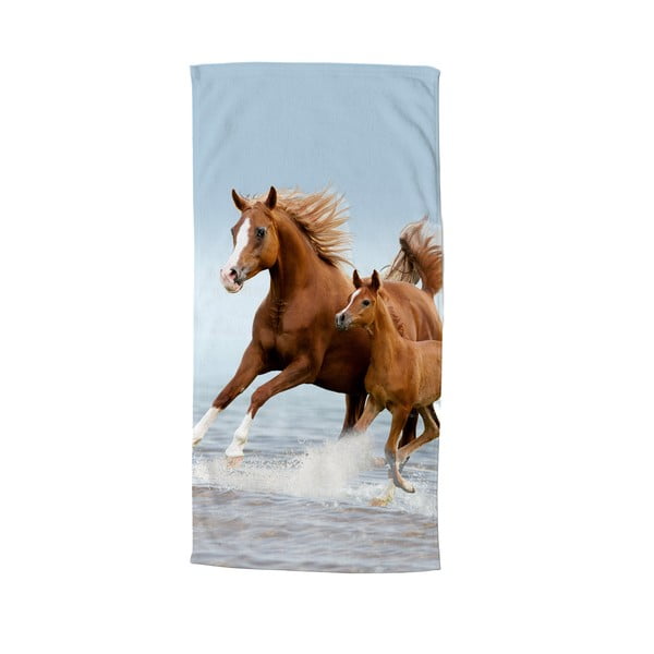 Telo mare da bambini blu/marrone in velluto 75x150 cm Free – Good Morning