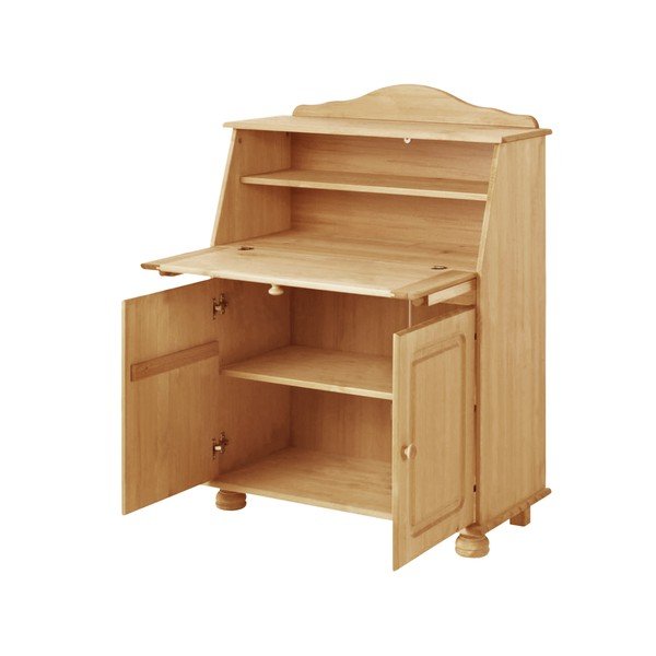 Cassettiera alta color naturale in legno di pino con scrivania 107x39 cm Mette - Støraa-image-4