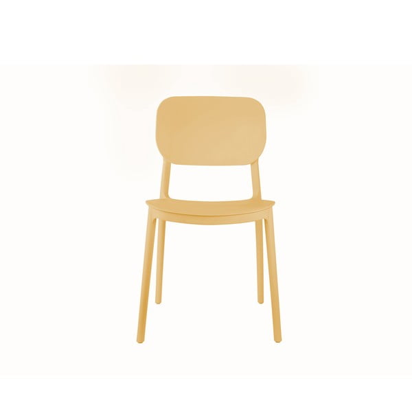 Sedia da pranzo gialla in plastica Cheer – Leitmotiv-image-1
