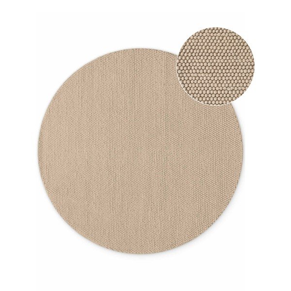 Tappeto rotondo beige in lana tessuto a mano ø 200 cm Richmond Diana – Ted Baker