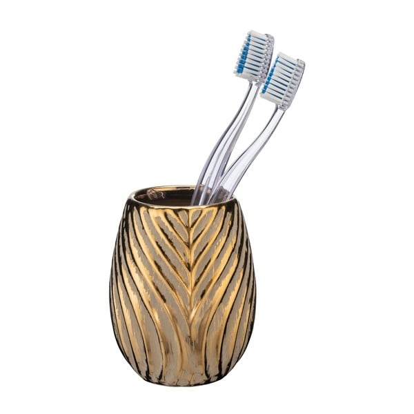 Tazza per spazzolino da denti in ceramica color oro Idro - Wenko-image-1