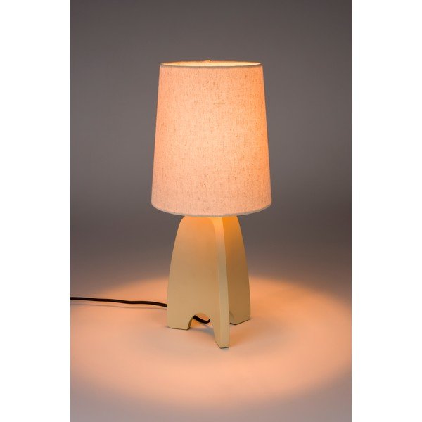 Lampada da tavolo beige in calcestruzzo con paralume in tessuto (altezza totale 45 cm) Saba – Zuiver-image-2