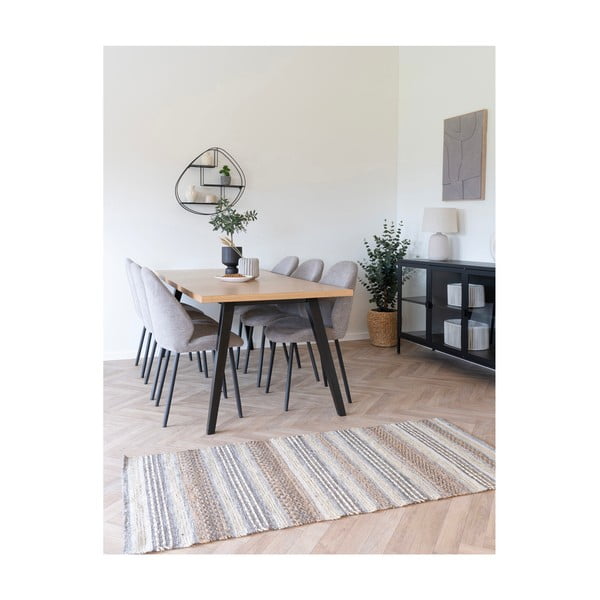 Passatoia marrone in misto iuta tessuta a mano 80x180 cm Morena – House Nordic-image-1