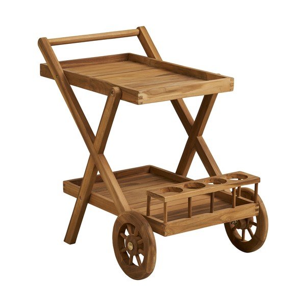 Tavolino da servizio in legno massiccio su ruote 50x86 cm Pasaku – House Nordic