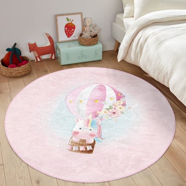 Tappeto rosa per bambini ø 120 cm Comfort - Mila Home-image-4