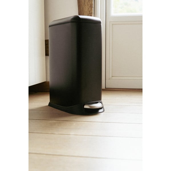 Cestino per la spazzatura nero opaco in acciaio con pedale 20 l Design – Wenko-image-2