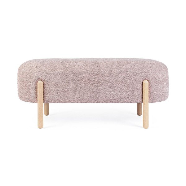 Panchina rosa in imbottito con rivestimento in bouclé Dayla – Bizzotto