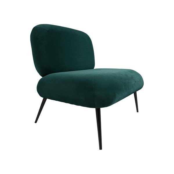 Poltrona in velluto verde scuro Puffed - Leitmotiv