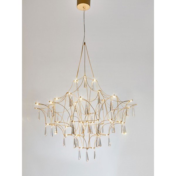 Lampadario LED dorato in metallo ø 80 cm Goro – Nova Luce-image-3