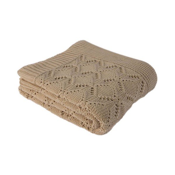 Copriletto in cotone beige chiaro Cotone, 130 x 170 cm - Homemania Decor