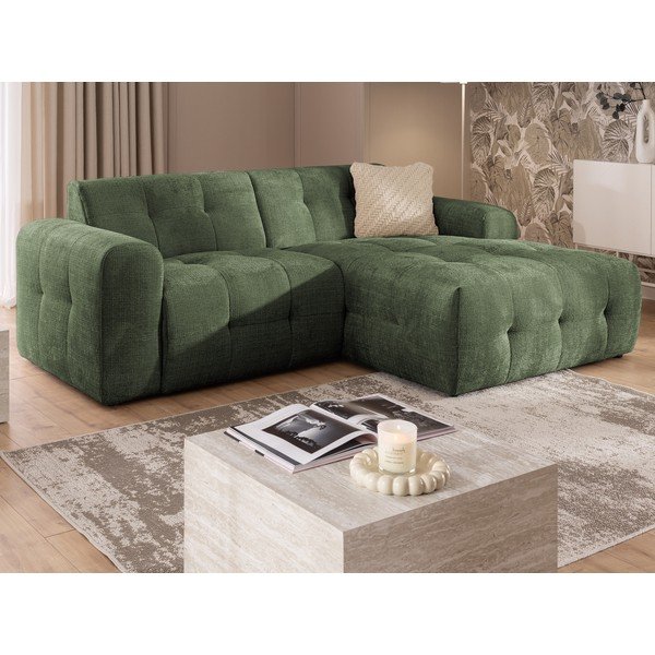 Divano angolare verde (con penisola a destra/con chaise lounge) Melva – Ropez-image-1